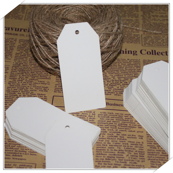 45x95MM Kraft Paper Tag With String DIY Blank Hang Tag Blank Gift Tag Label Marks Decorations Wedding Gift 10000pcs