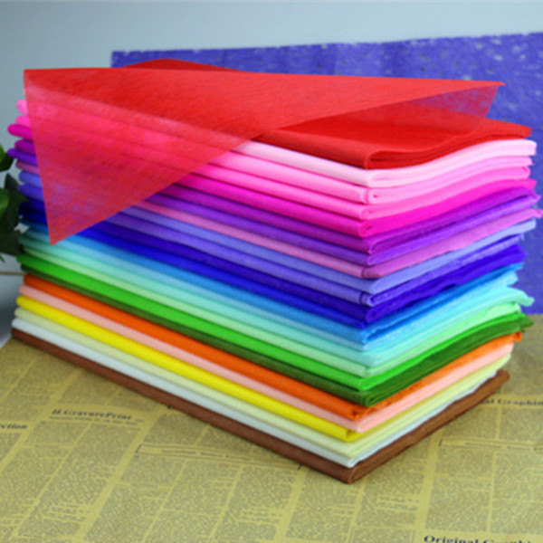 40pcs Colored Tissue Cotton Paper Wedding Flower Decor Non-woven Paper 50*50CM Gift Wrapping Non Woven Paper free shipping