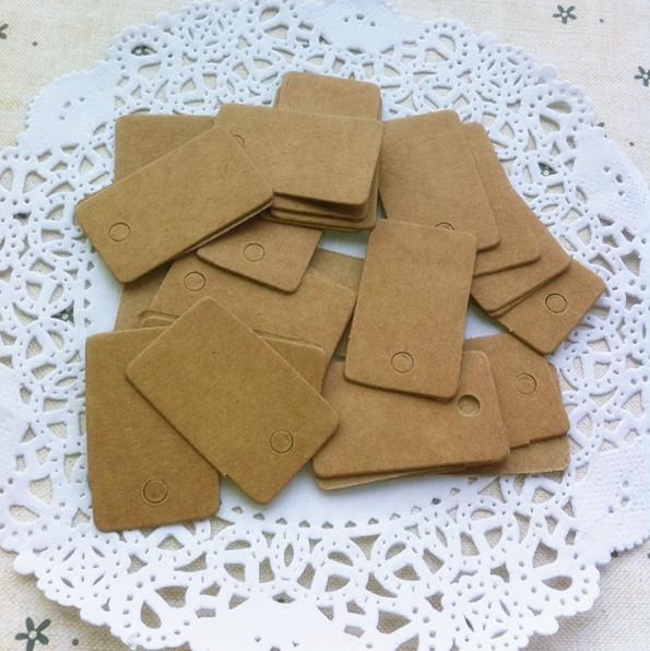 1000PCS Brown Black White Kraft Paper Tags Square 2x3.3cm Craft Gift Tags Jewelry Tags Luggage Wedding Note DIY Scrapbooks Blank Hang Tag