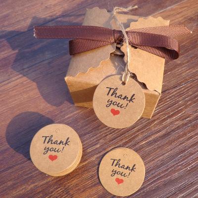 Brown Handmade Hang Label Wedding Favor Gift Dessert Tags Clothing Jewelry Price Tag thankyou sweet Halloween Christmas Supplies