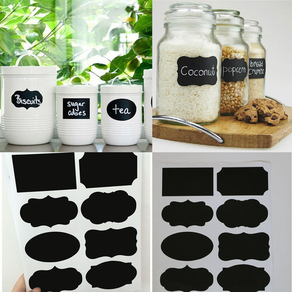 New Arrival 40PCS New Wedding Home Kitchen Jars Blackboard Stickers Chalkboard Lables Free Shipping Wholesale Retail E5M1 order<$18no track