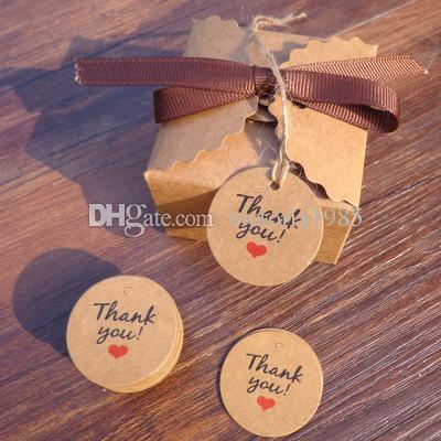 Brown Handmade Hang Label Wedding Favor Gift Dessert Tags Clothing Jewelry Price Tag thankyou sweet Halloween Christmas Supplies