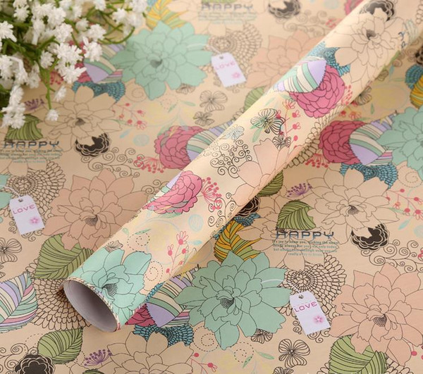 75*52cm Flower Wrapping Paper Floral Bouquet Gift Wrap Packaging Paper Wallpaper DIY Material Festive & Party Supplies 50PCS