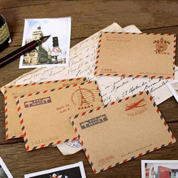 Classical 9.6*7.3cm Kraft Paper Envelope Postcard Invitating Letter Stationery Packing Paper Bags for Friends Precious