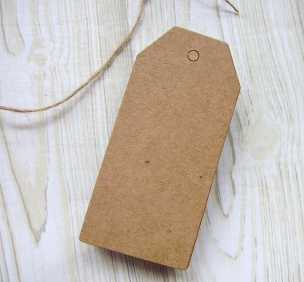 Wholesale 4.5x9.5cm Cardboard Blank price Hang tag Retro Kraft Gift Hang tag 500pcs/lot