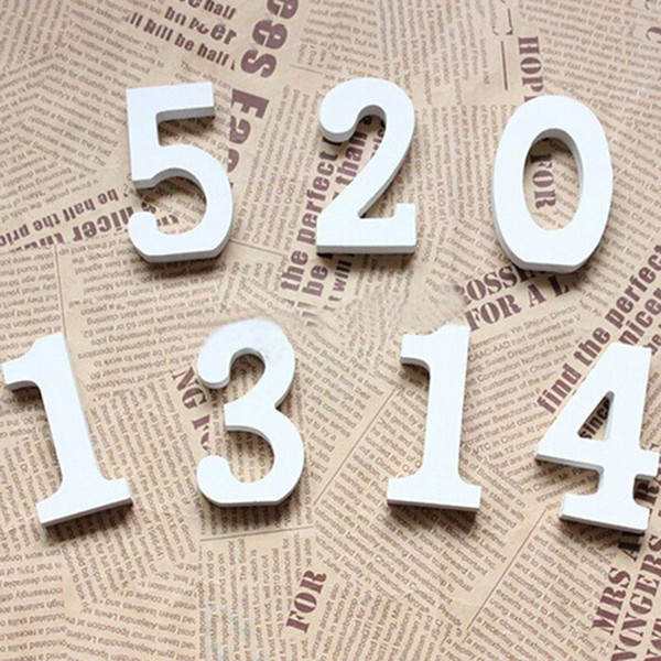 Numbers 0-9 White Wood Wooden Letters Alphabet Wedding Birthday Decoration Party Supllies <$18 no tracking