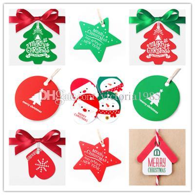 Wholesale stock merry chrismas cards hang tags bookmarks for clothing paper printed gift tags custom hang tags hand work label 50pcs/lot