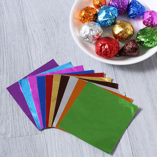 Food Aluminum Foil DIY Chocolate Candy Sewing Package Paper 100 Pcs/bag 10 Colors