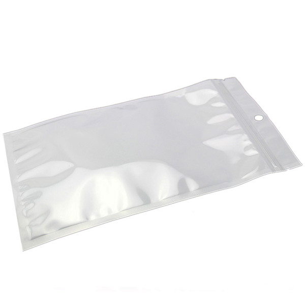 Clear + White Pearl Plastic Poly OPP Packing Bag Zip Lock Retail Package Bag Jewelry Food PVC Plastic Bag Many Size Available