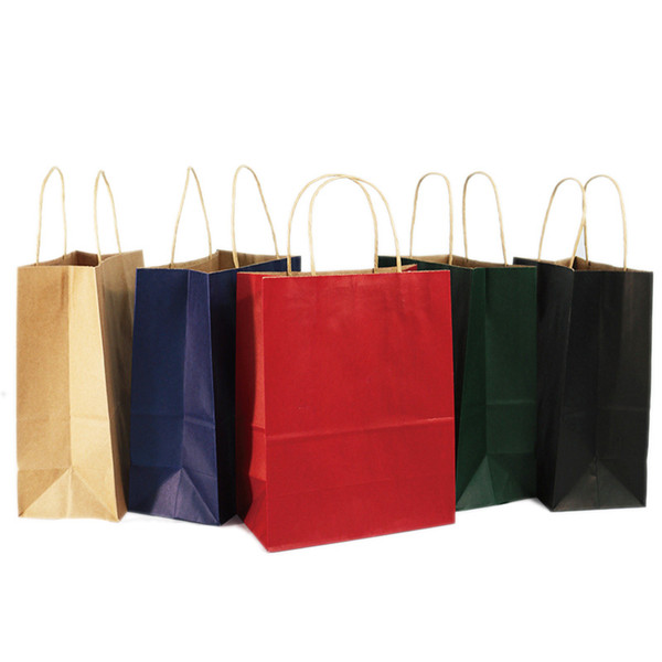 10 Colors Kraft Paper Bag Brown Paper Festival Gift Bag Paper Shopping Bag Food Packing Bags