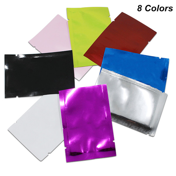 4 Colors Available Retail 200Pcs/Lot Open Top Aluminum Foil Package Bags Vacuum Storage Food Pack Bags Heat Seal Mylar Packaging Bag