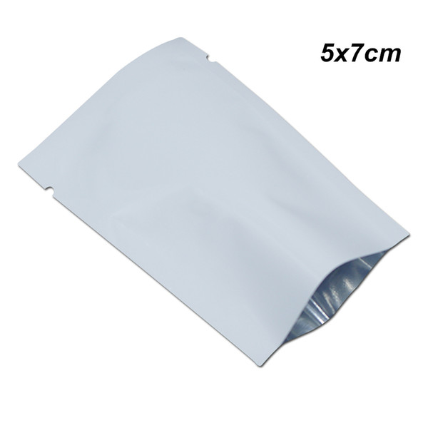 Sample 5x7cm White Open Top Aluminum Foil Heat Sealable Vacuum Food Grade Packing Pack Bags for Snack Nuts Mylar Foil Vacuum Food Pack Pouch