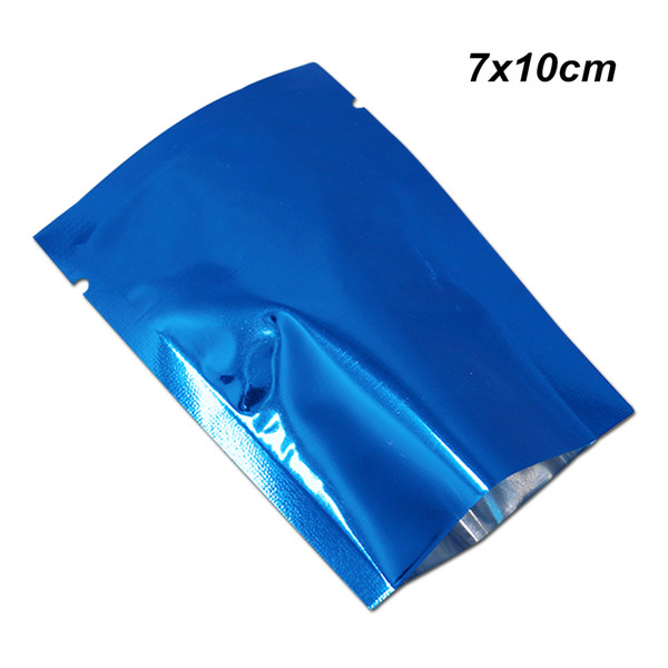 7x10cm Blue Open Top Mylar Foil Vacuum Packing Pack Pouch Food Valve Heat Sealing Aluminum Foil Vacuum Dry Food Nut Storage Packing Pack Bag