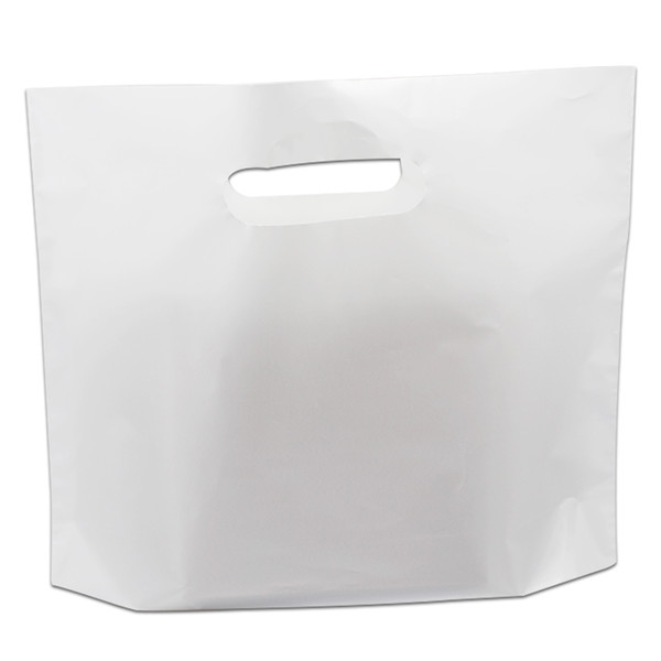 50Pcs/Lot White Plastic Shopping Bag with Handle Gift Craft Apparel Boutique Plastic Shopping Bags for Favor a Garment Bag