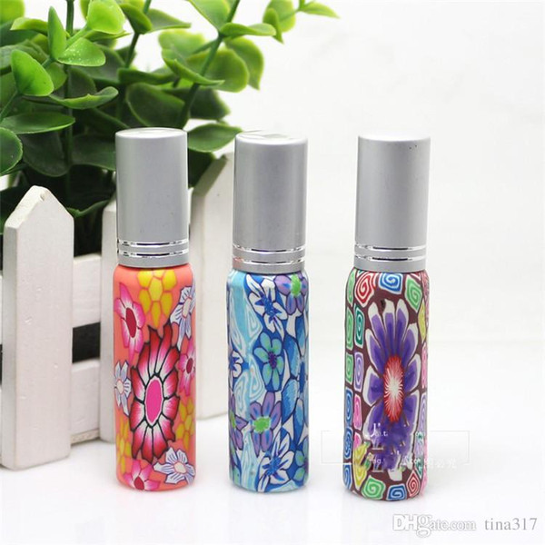 2016 Hot pump 10ml Clay Glass Perfume Bottle Travel Polymer Clay Fimo Empty Spray Scent Bottle Pump Case Random Color B0300