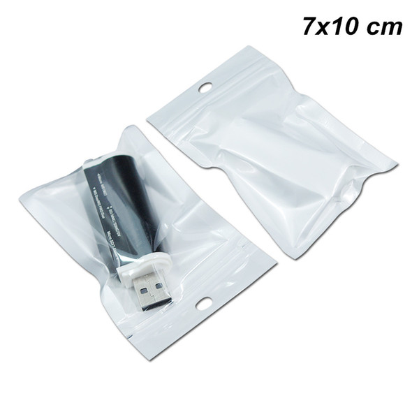 7x10 cm Zip Lock Translucent Hanging Hole Phone Case Storage Package Pouches Zipper Poly Plastic Self Sealing Hanging Storage Packaging Bags