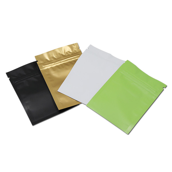 Black White Green Golden Matte Aluminum Foil Zip Lock Packaging Bag Resealable Mylar Zipper Pack Pouch Self Seal Storage Package Bags