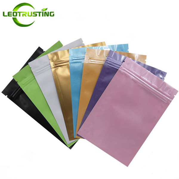 Leotrusting 300pcs/lot Small Multi-color Flat Bottom Aluminum Foil Ziplock Bag Resealable Zip Mylar Storage Bag Plastic Smell Proof Pack Bag