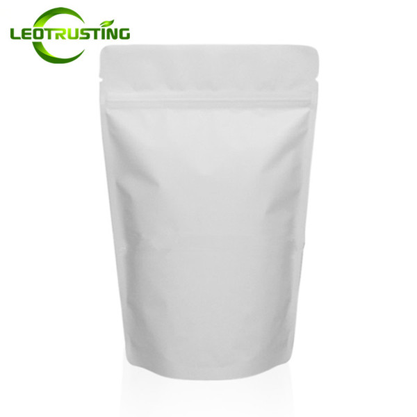 Leotrusting 50pcs/lot Matt White Aluminum Foil Ziplock Bag Stand up White Gift Zip Pouch Doypack Coffee Powder Nuts Biscuits Packaging Bag