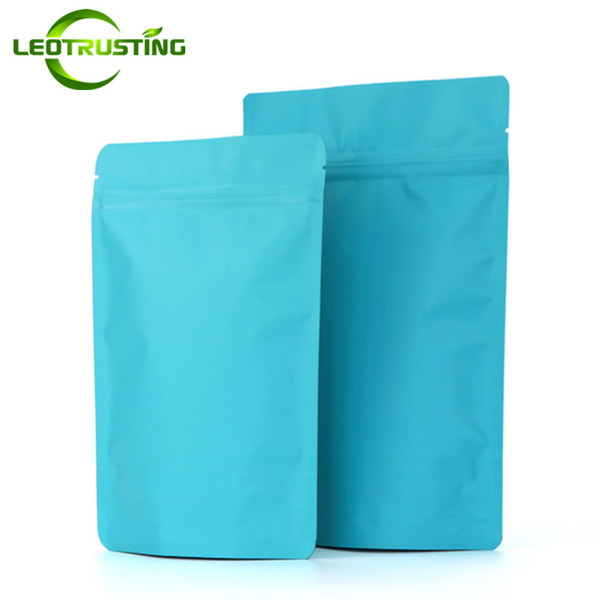 Leotrusting 50pcs/lot Matt Deep Blue Aluminum Foil Ziplock Bag Stand up Blue Oxidation Proof Zipper Pouch Doypack Gift Foil Packaging Bag