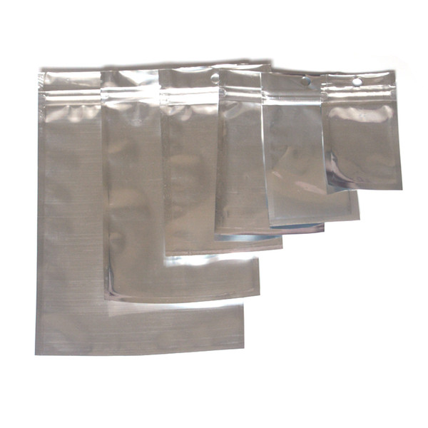 Multiple sizes Aluminum Foil Clear Resealable Valve Zipper Plastic Retail Packaging Packing Bag Zip Lock Mylar Bag Ziplock Package Pouches