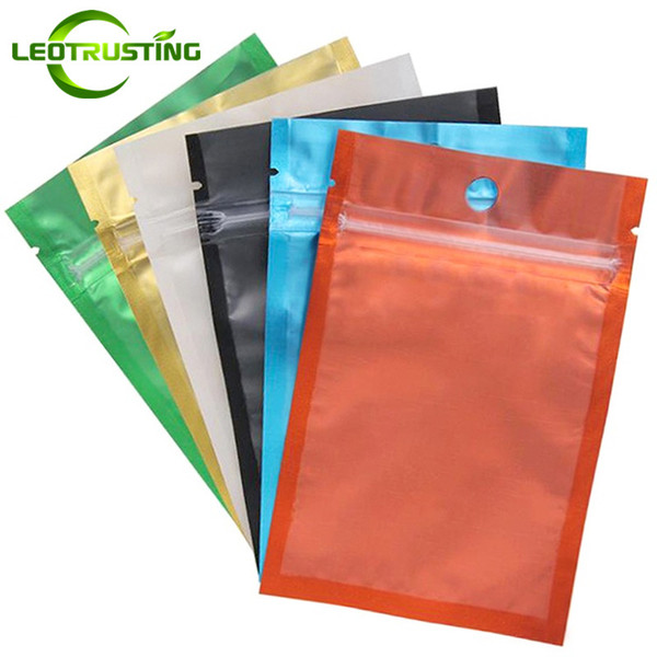 Leotrusting 200pcs/lot Clear Front Aluminum Foil Ziplock Bag Resealable Heat Sealing Zipper Pouch Small Gifts Sugar Bag Support Printing