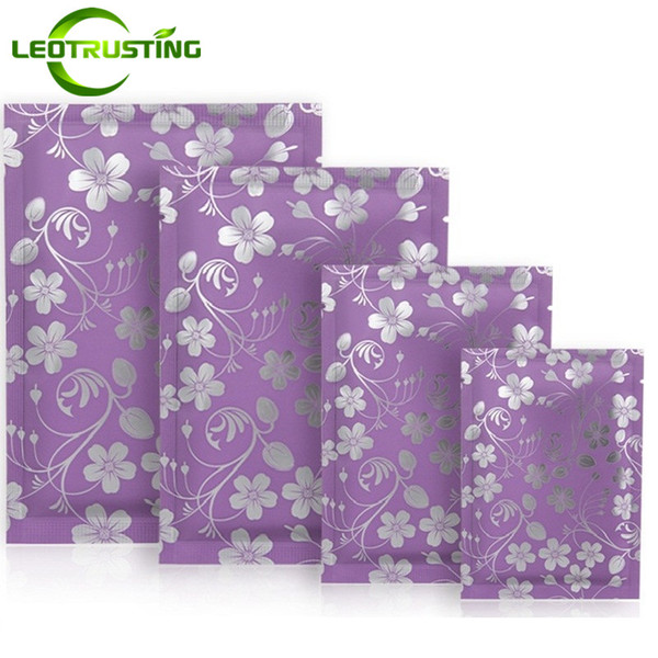 Leotrusting 300pcs/lot Matt Purple Open Top Aluminum Foil Vacuum Bag Resealable Small Heat Sealing Powder Cosmetics Packaging Bag