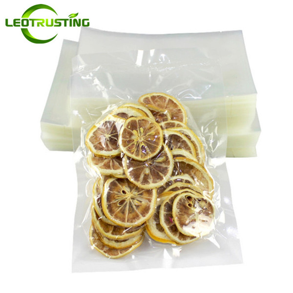 Leotrusting 200pcs/lot High Clear Open Top Plastic Vacuum Bag Plastic Heat Sealing Packaging Bag Food Snack Nuts Meat Vacuum Storage Bags