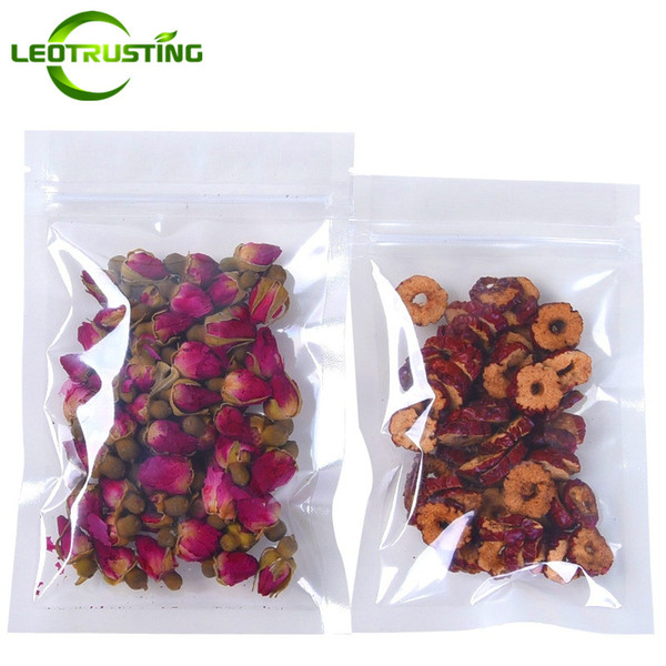 Leotrusting 100pcs/lot Flat Bottom High Clear Plastic Ziplock Bag Plastic Packaging Bag Transparent Plastic Food Snack Nuts Storage Bags