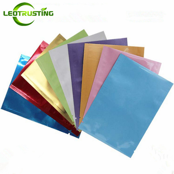 Leotrusting 300pcs/lot 10 Colors Open Top Aluminum Foil Vacuum Bag Resealable Small Heat Sealing Powder Cosmetics Jams Packaging Bag