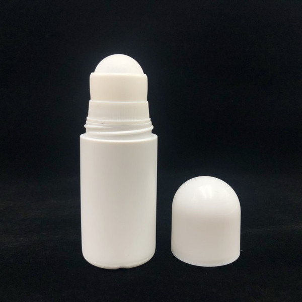 50ml Plastic Roll On Bottles HDPE White Empty Roller Bottle 50cc Rol-on Ball Bottle Deodorant Perfume Lotion Light Container