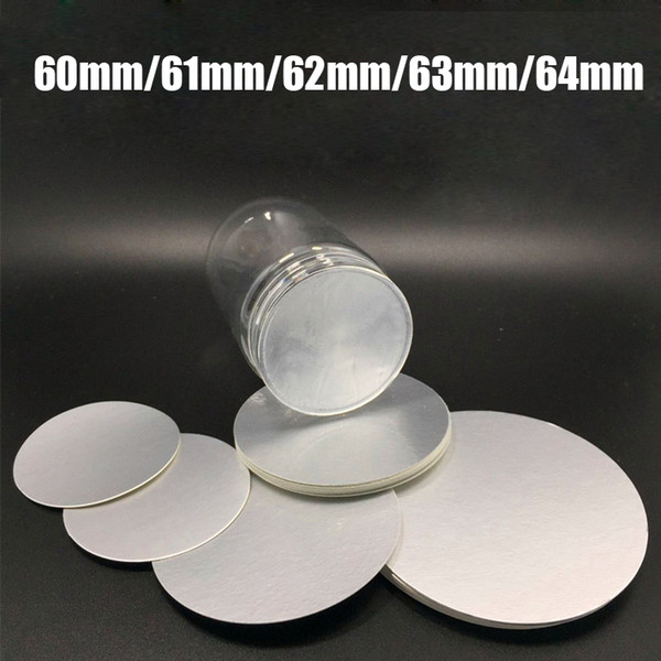 200pcs 60mm/61mm/62mm/63mm/64mm Aluminum Foil Seal for Plastic Bottle,Electric Induction Alumunim Foil Pads for PET/PE/PP/HDPE/Glass Bottles