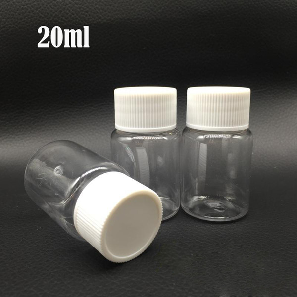 (500pcs/lot) 20ml/20g Transparent PET Bottle, Solid Bottle,Capsule Bottle, Plastic Bottle ~ Scew Cap with aluminium foil pad