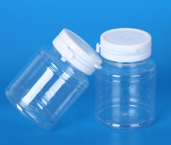 (450pcs/lot) 50ml Transparent Color PET Bottle, Chewing Gum Bottle, Medicine Bottle Plastic Bottle ~ Pull Ring Cap