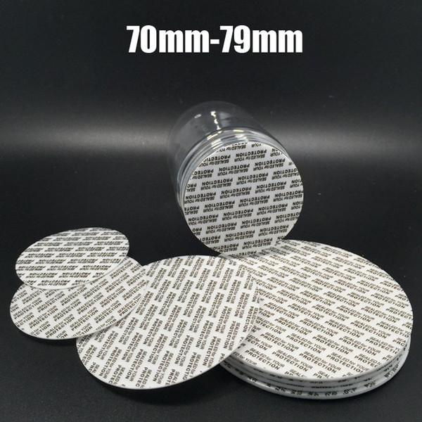 200pcs Size 70mm-79mmself sticky bottle seals, plastic foma seals, pressure sensitive sticky sealers for solid bottle