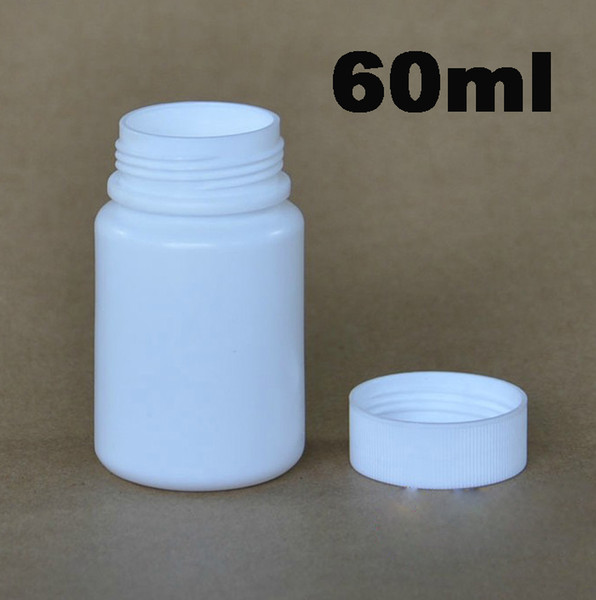 100PCS 60ml/60g Round White HDPE Bottle, Empty Bottles,Plastic Bottle, Solid Bottle with Aluminum Foil Pads