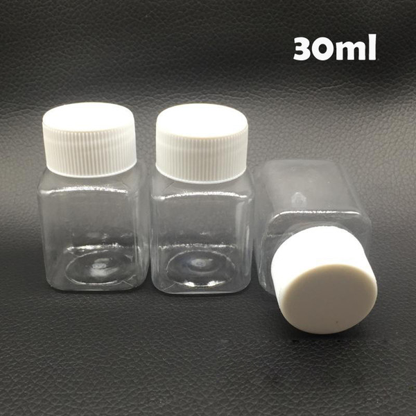 (500pcs/lot) 30ml/30g Transparent Square PET Medicine Bottle,Capsule Bottle,Packing Bottle,Plastic Bottle