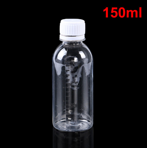 100PCS 150ml Transparent Plastic PET Bottle With Scale, Empty Bottle, Small Bottle, Clear Liquid Bottles-- Screw Safety Cap