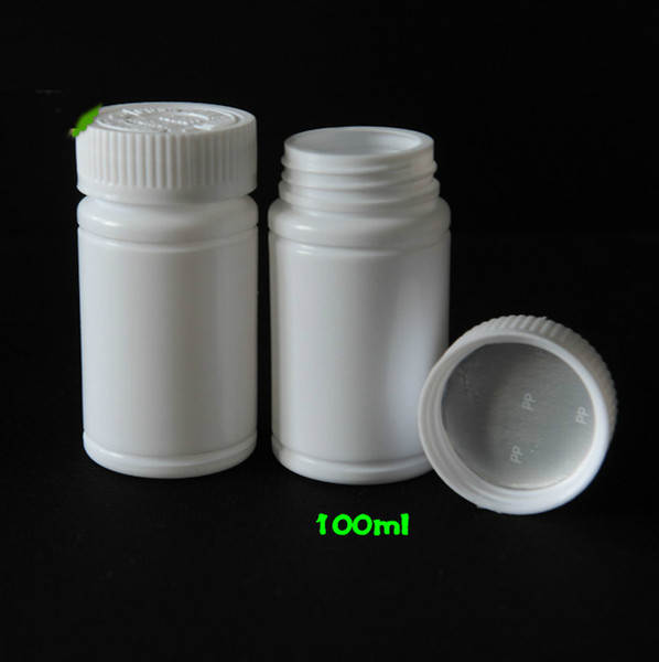 (100pcs/lot) 100ml/100g White Color Bamboo PE Bottle, Powder Bottle, Capsule Bottle,Plastic Bottle