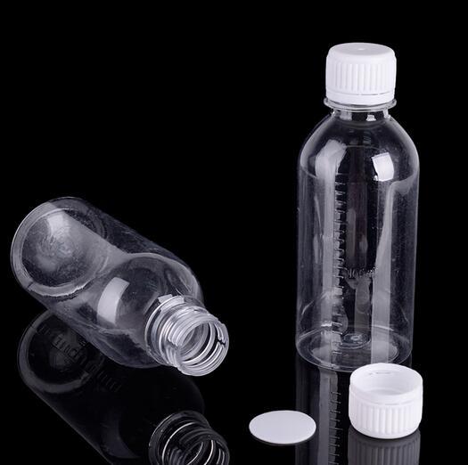 (100sets/lot) 200ml PET transparent round bottle with safety cap,plastic bottle,liquid bottle,PET bottle