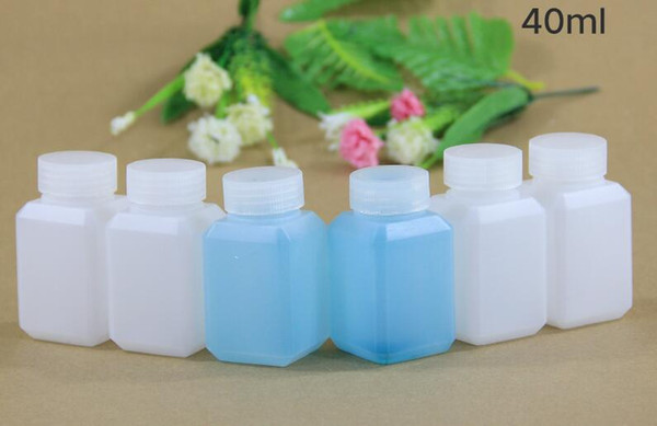 (200pcs/lot) 40ml Translucent Thick HDPE Square Bottle, Plastic bottle, Liquid Bottle,Small Bottle