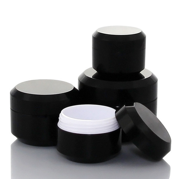 5G 10G 15G 30G Empty Cream Jar Plastic Cosmetic Packaging Bottle Black Eyeshadow Makeup Packaging Pot