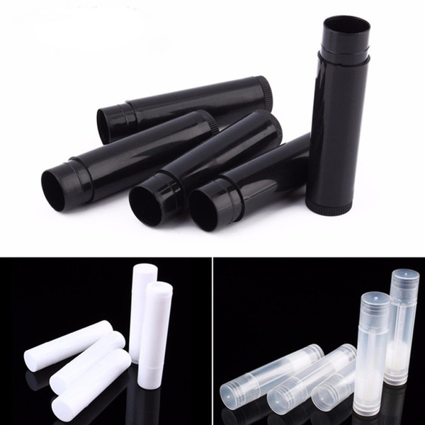 100PCS 5ml DIY Empty Lipstick Bottle Lip Gloss Tube Lip Balm Tube Container With Cap Clear Black White Cosmetic Sample Container