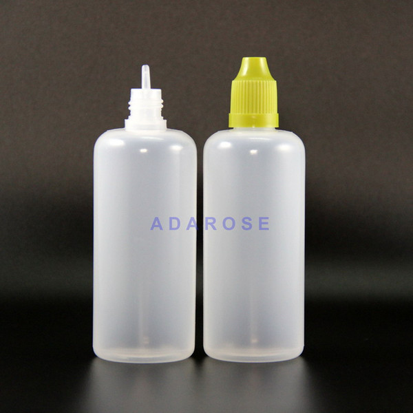 100ML 100 Pcs/Lot LDPE Plastic Dropper Bottles With Child Proof safe Caps & Tips Squeezable bottle Long nipple