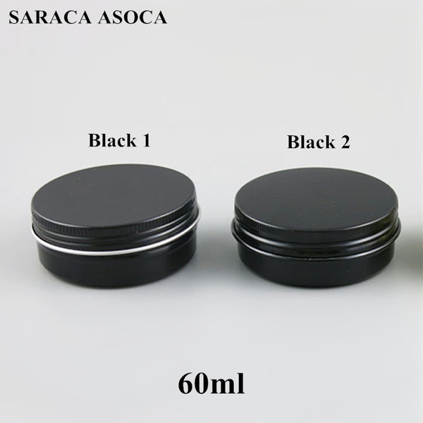 60ml Empty Refillable Aluminum Jars 60g Black Gold Metal Tin Cosmetic Containers Crafts Packaging Small Aluminum Box 100pcs/lot