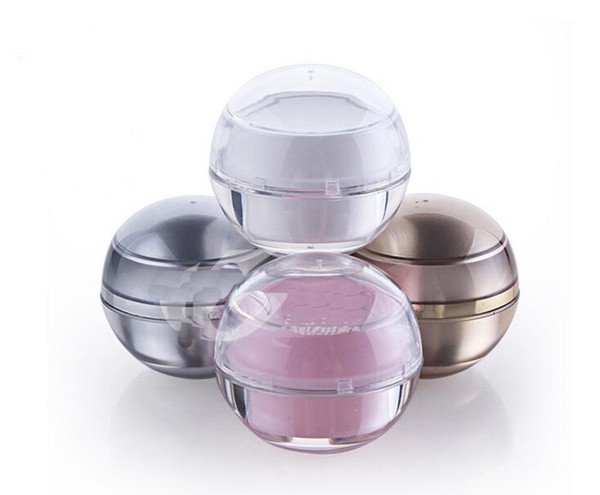 Refillable Plastic Blank Cosmetic Ball Container 5g Makeup Lip Balm Jar Eye Gloss Face Cream Case