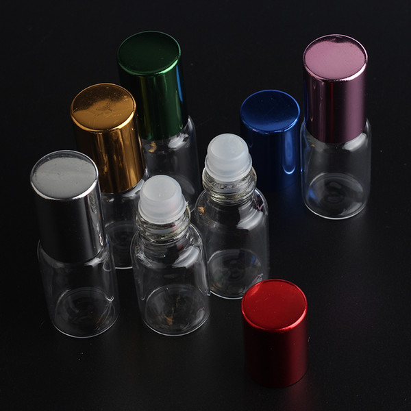 48pcs Clear Glass Essential Oil Roller Bottles with Glass Roller Balls Aromatherapy Perfumes Lip Balms Roll On Bottles 5ml 10ml