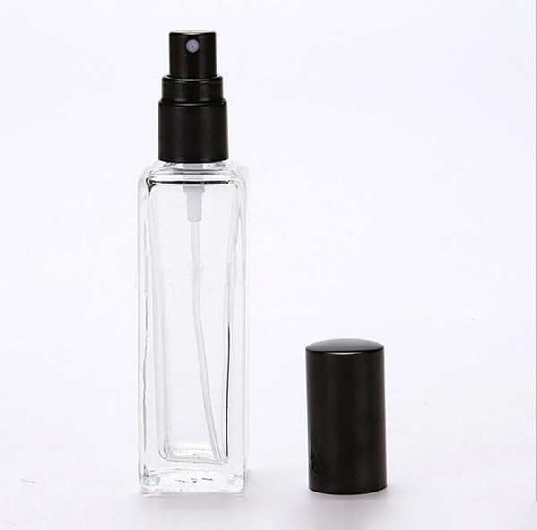 Top Selling 500pcs/lot 20ml Transparent Glass Spray Bottle Portable Mini Perfume Atomizer Bottle With Silver Black Cap