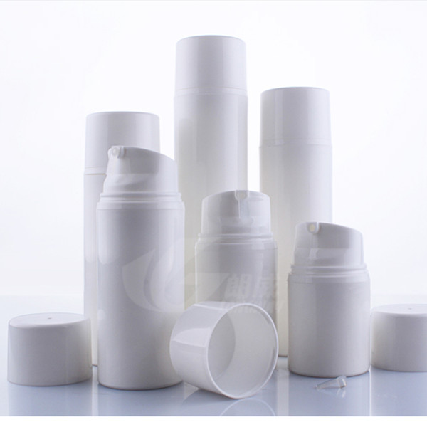 50pcs/lot 30ml 50ml 80ml 100ml 120ml 150ml white PP airless bottle vacuum pump bottle lotion bottle used for Cosmetic Containe