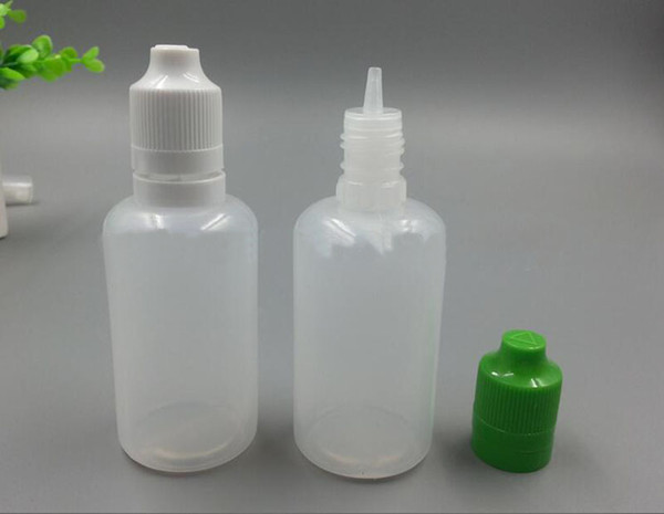 Wholesale USA Market Plastic Oil Bottles Ejuice Dropper Bottles 50ml With Child Proof Tamper Evident Caps Needle Tips E liquid